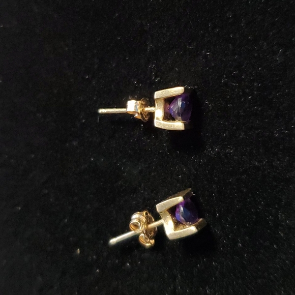 Amethyst necklace and matching earring set. - Picture 3 of 7